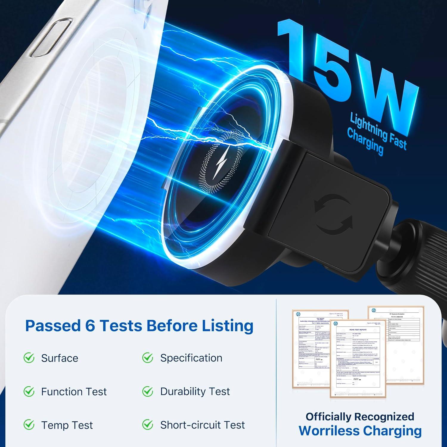 Cargador Inalámbrico Rápido MagSafe 15W MOSTY para iPhone y Samsung