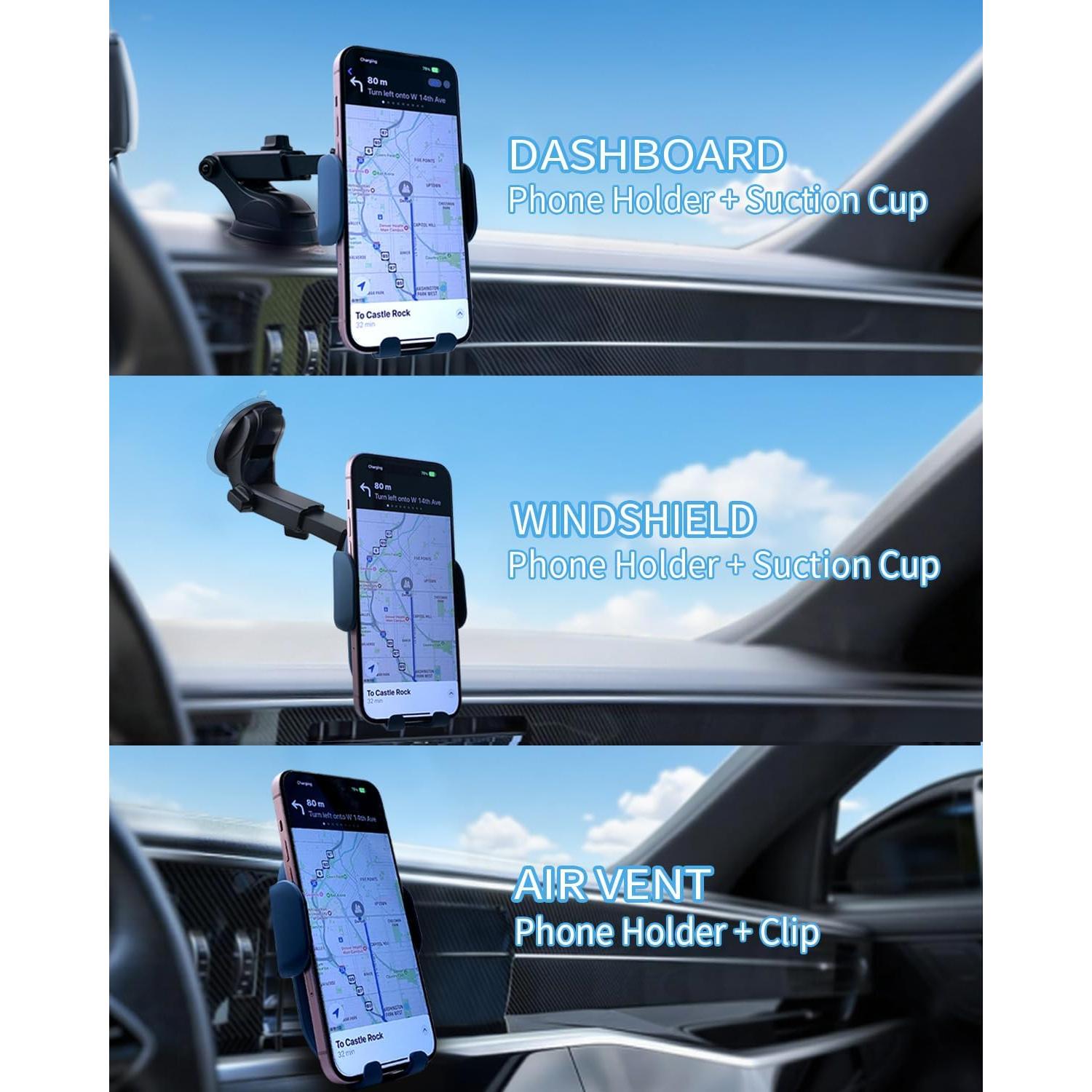 Cargador Inalámbrico para Auto Aendern 15W 3 en 1 Soporte Teléfono