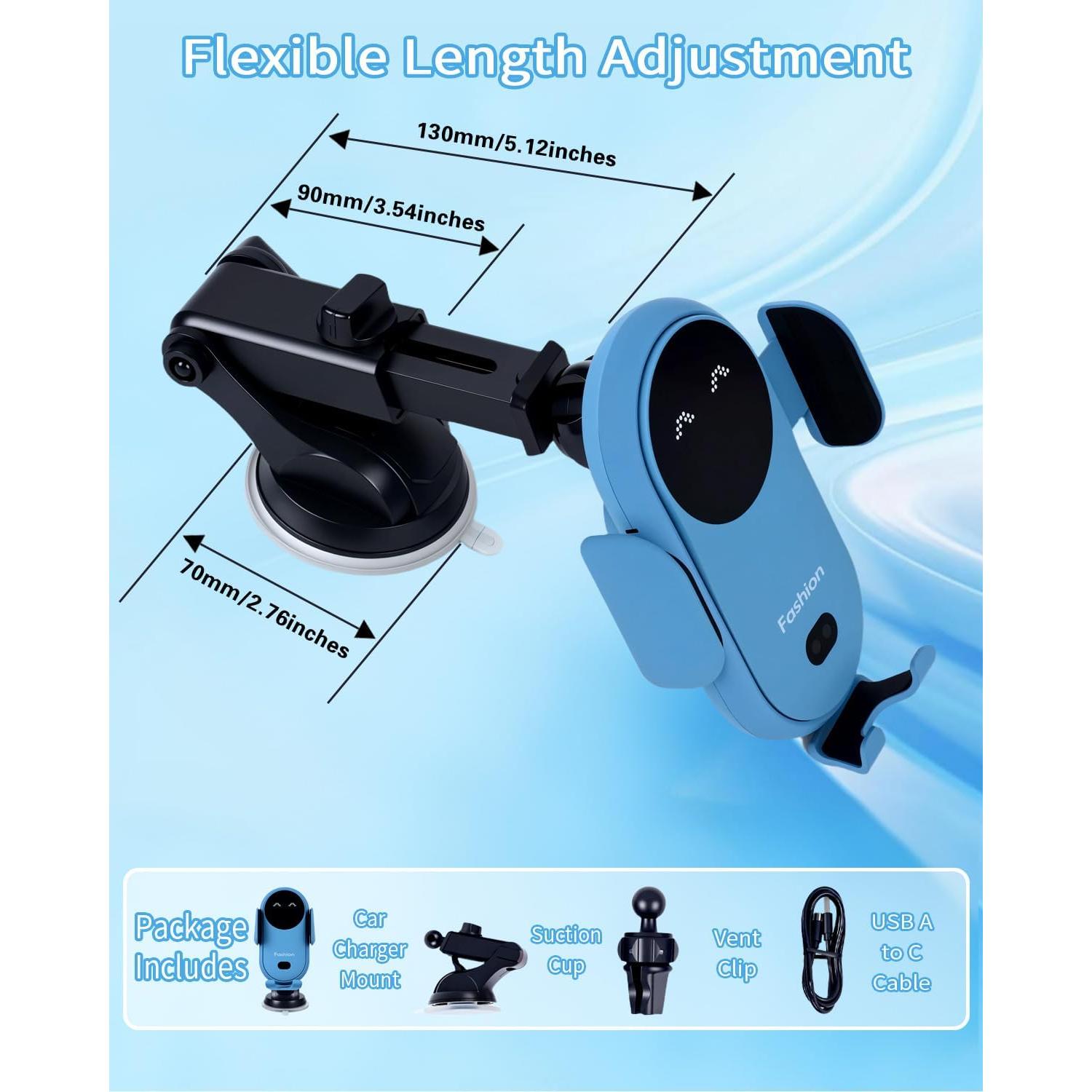 Cargador Inalámbrico para Auto Aendern 15W 3 en 1 Soporte Teléfono