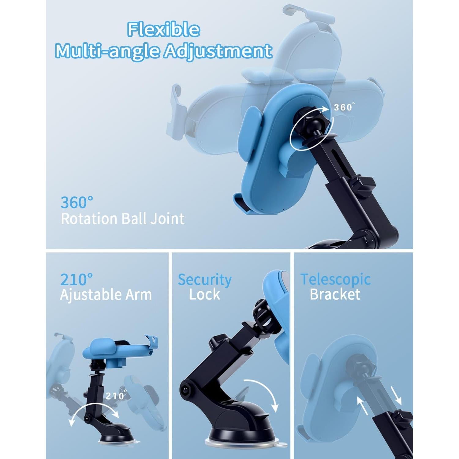 Cargador Inalámbrico para Auto Aendern 15W 3 en 1 Soporte Teléfono