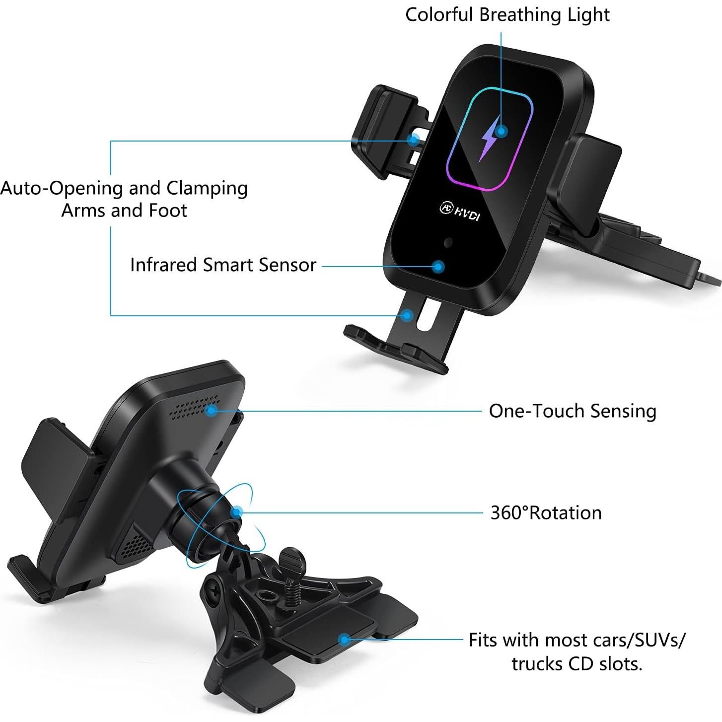 Soporte para Teléfono con Cargador Inalámbrico 15W Enomol