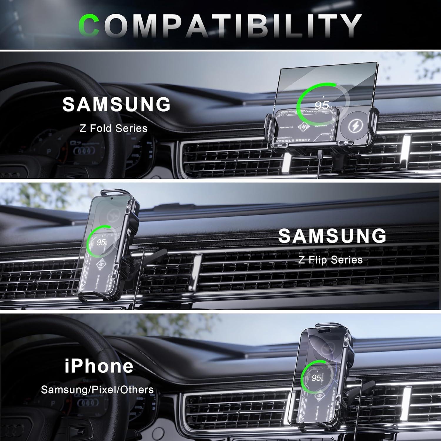 Soporte Cargador Inalámbrico Auto JDHDL 15W Doble Bobina