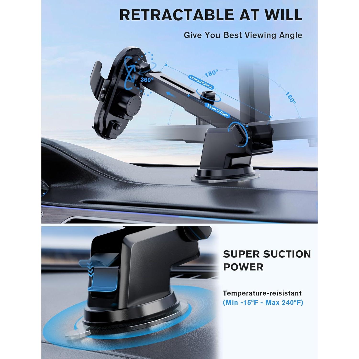 Cargador Inalámbrico Rápido 15W Visnfa para Auto con Soporte