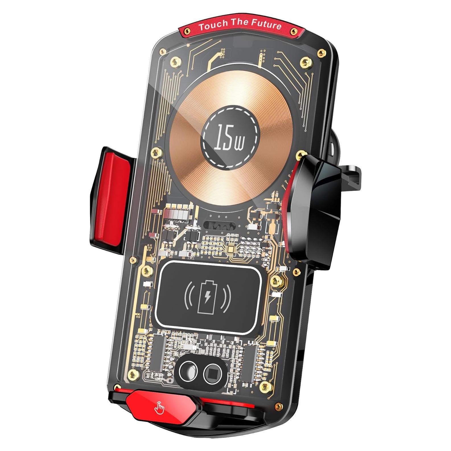 Soporte Cargador Inalámbrico Auto Ryaacphi 15W Ventilación