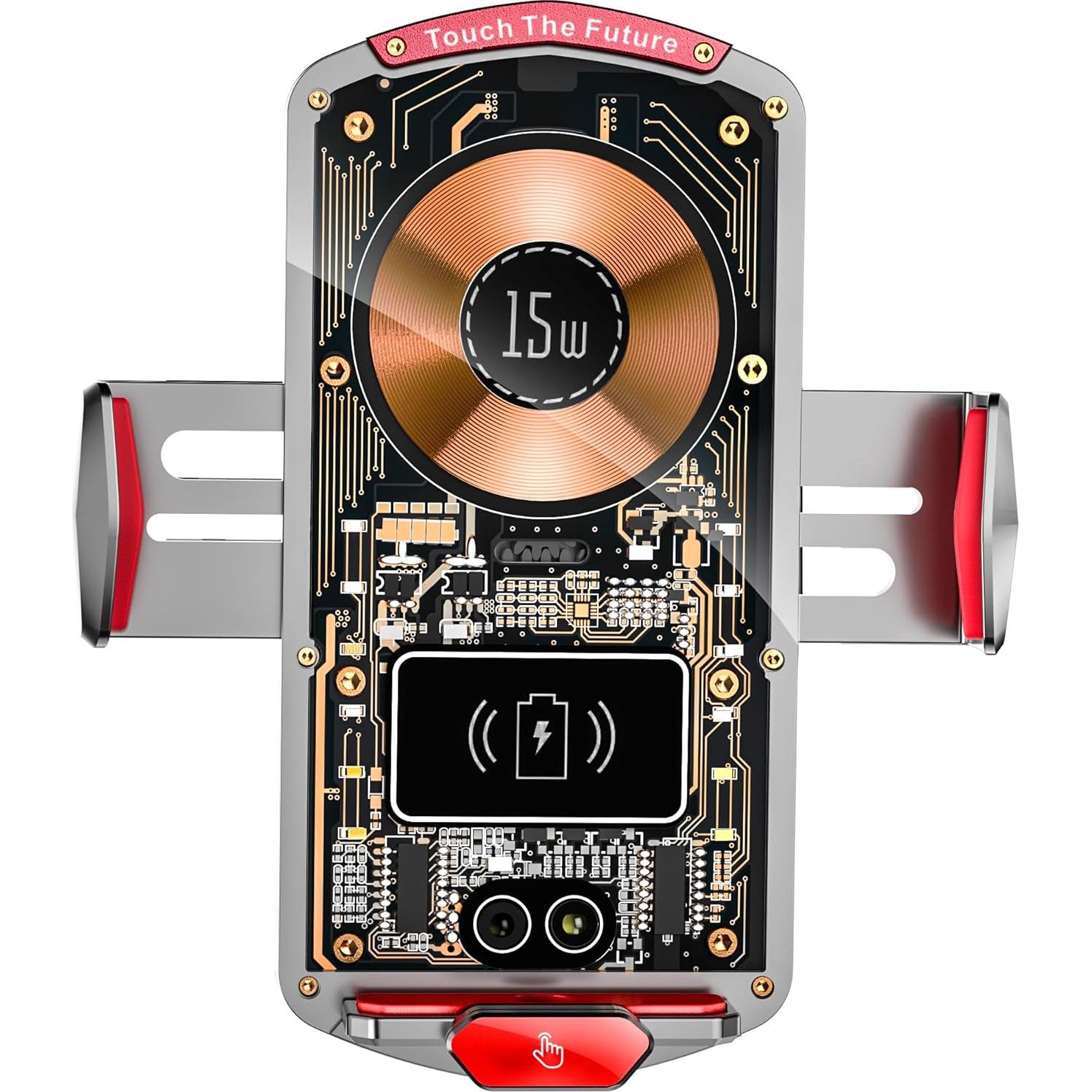 Soporte Cargador Inalámbrico Auto Ryaacphi 15W Ventilación