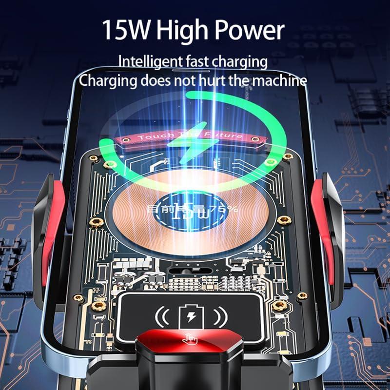 Soporte Cargador Inalámbrico Auto Ryaacphi 15W Ventilación