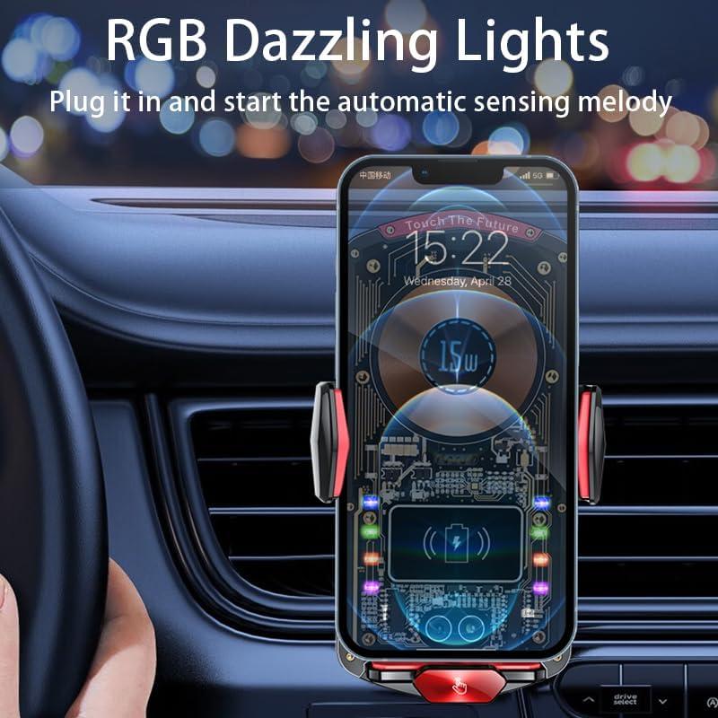 Soporte Cargador Inalámbrico Auto Ryaacphi 15W Ventilación