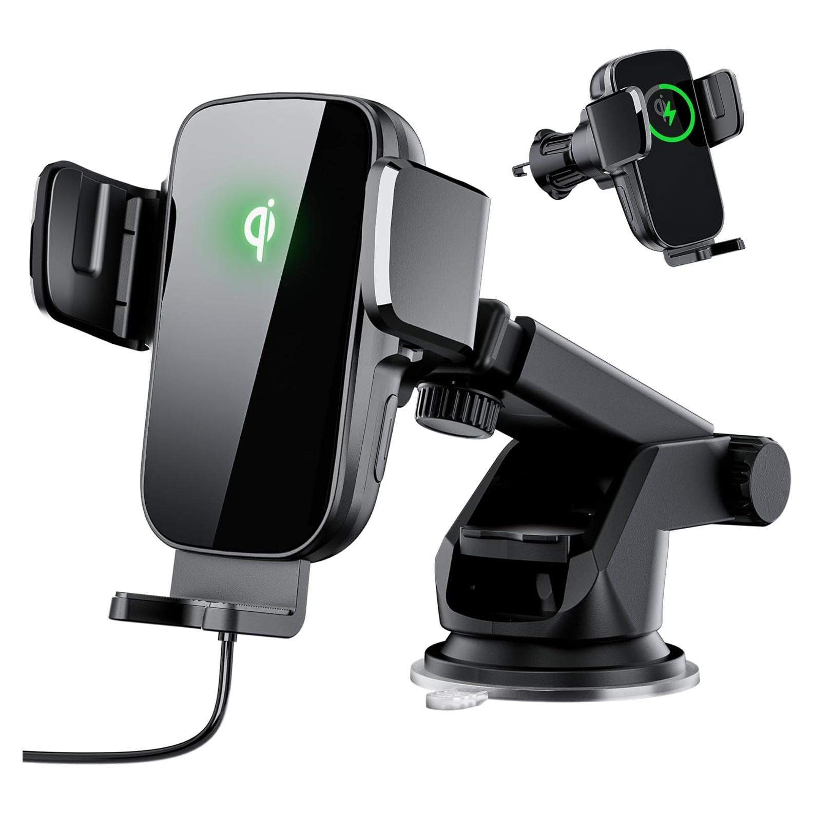 Soporte de teléfono para coche eazpower con cargador Qi 15W