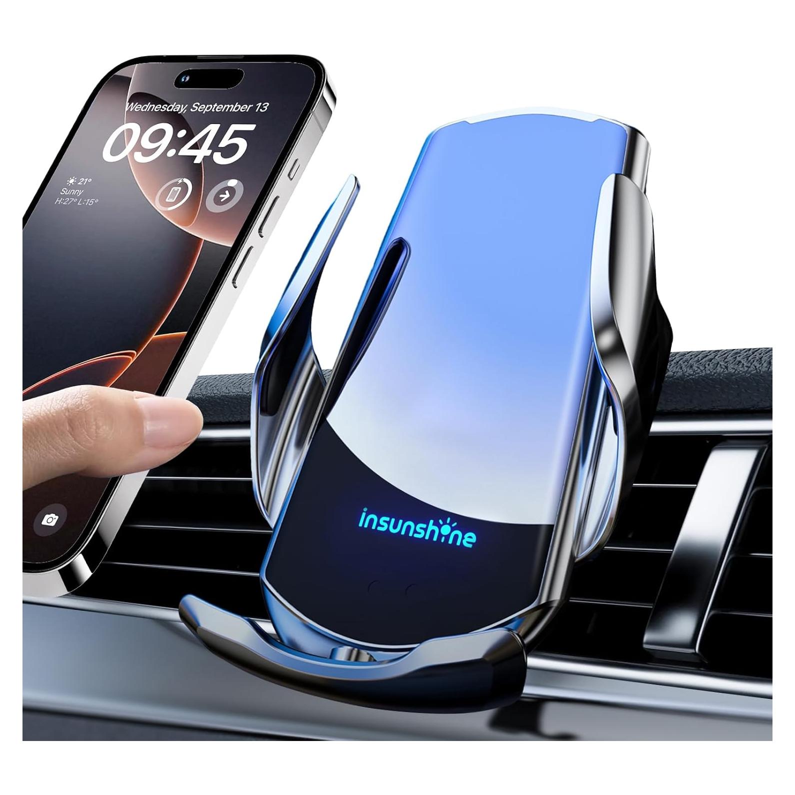 Cargador Inalámbrico para Auto Insunshine Q3S 15W Plata