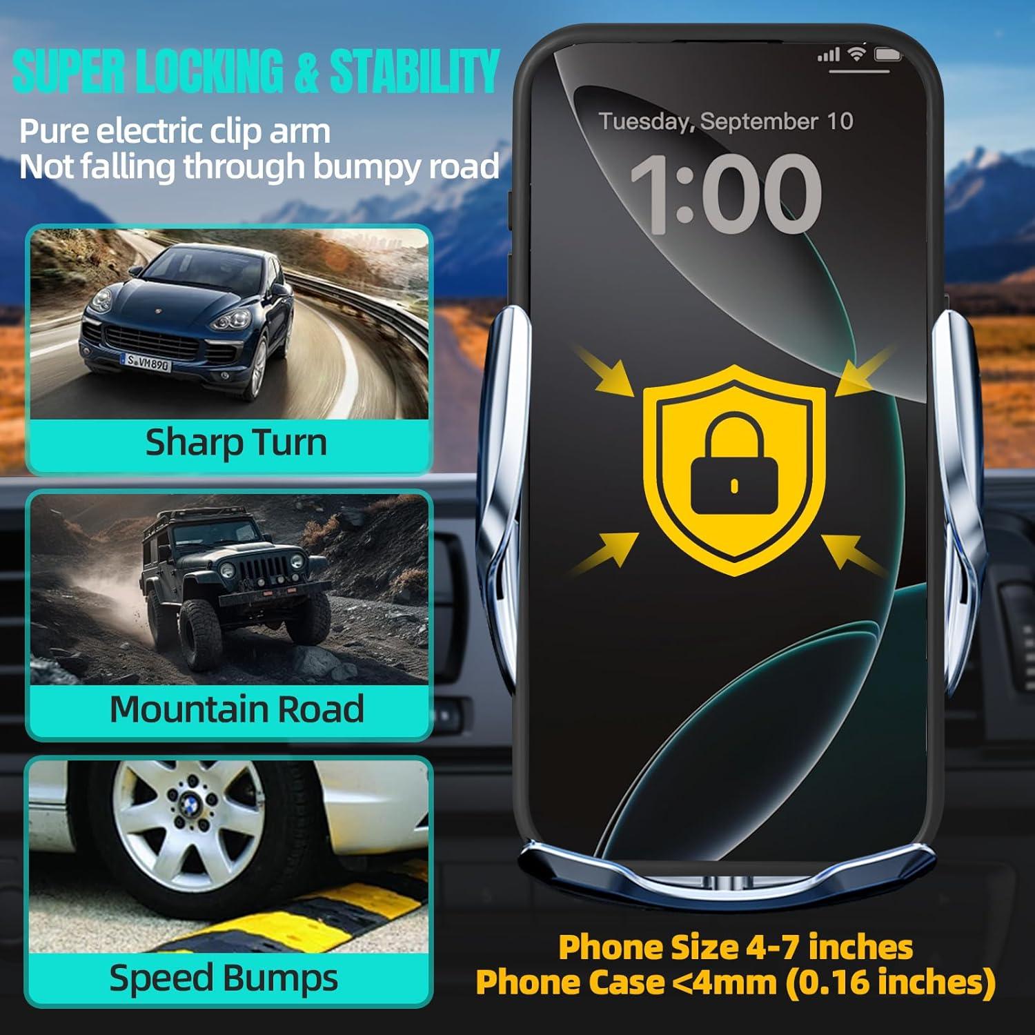 Cargador Inalámbrico para Auto Insunshine Q3S 15W Plata