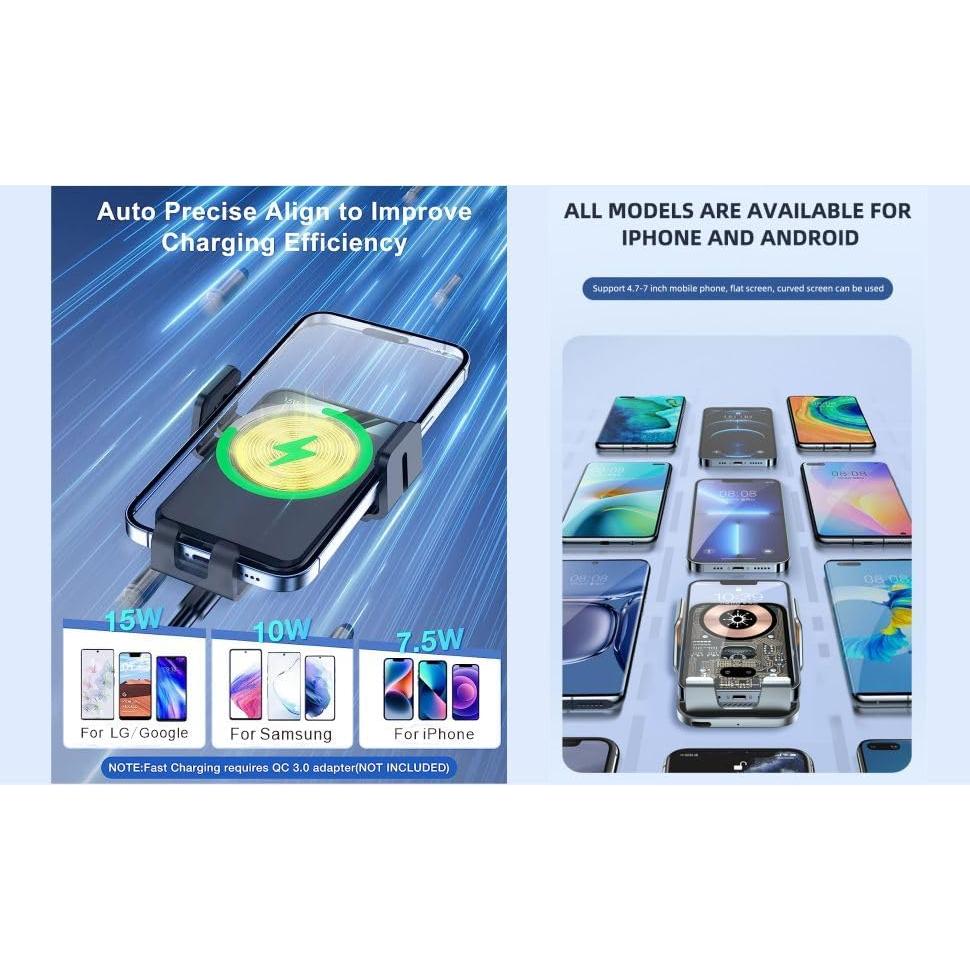 Soporte Cargador Inalámbrico de Coche SUONEE 15W Automático