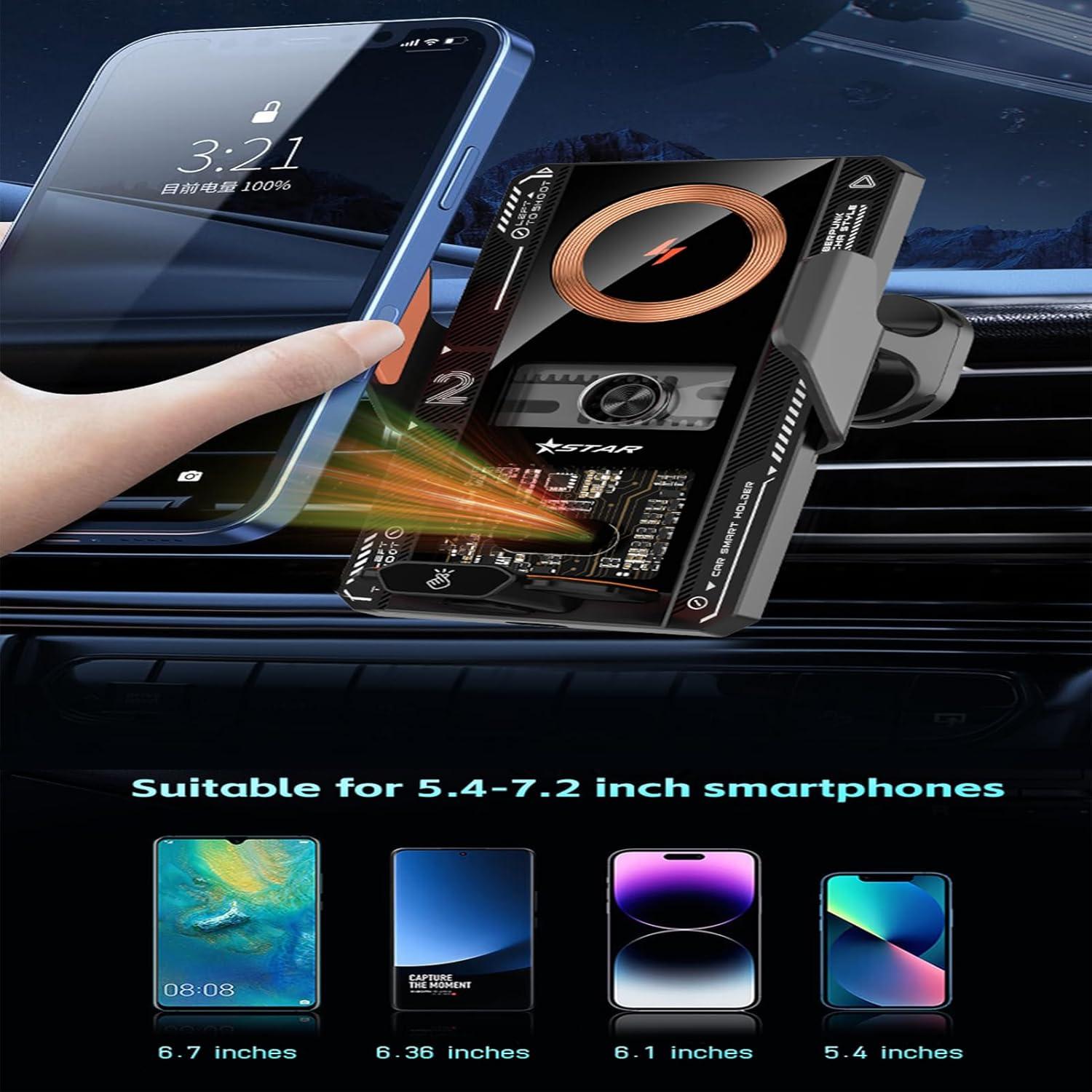 Cargador de coche inalámbrico 15W para iPhone y Samsung