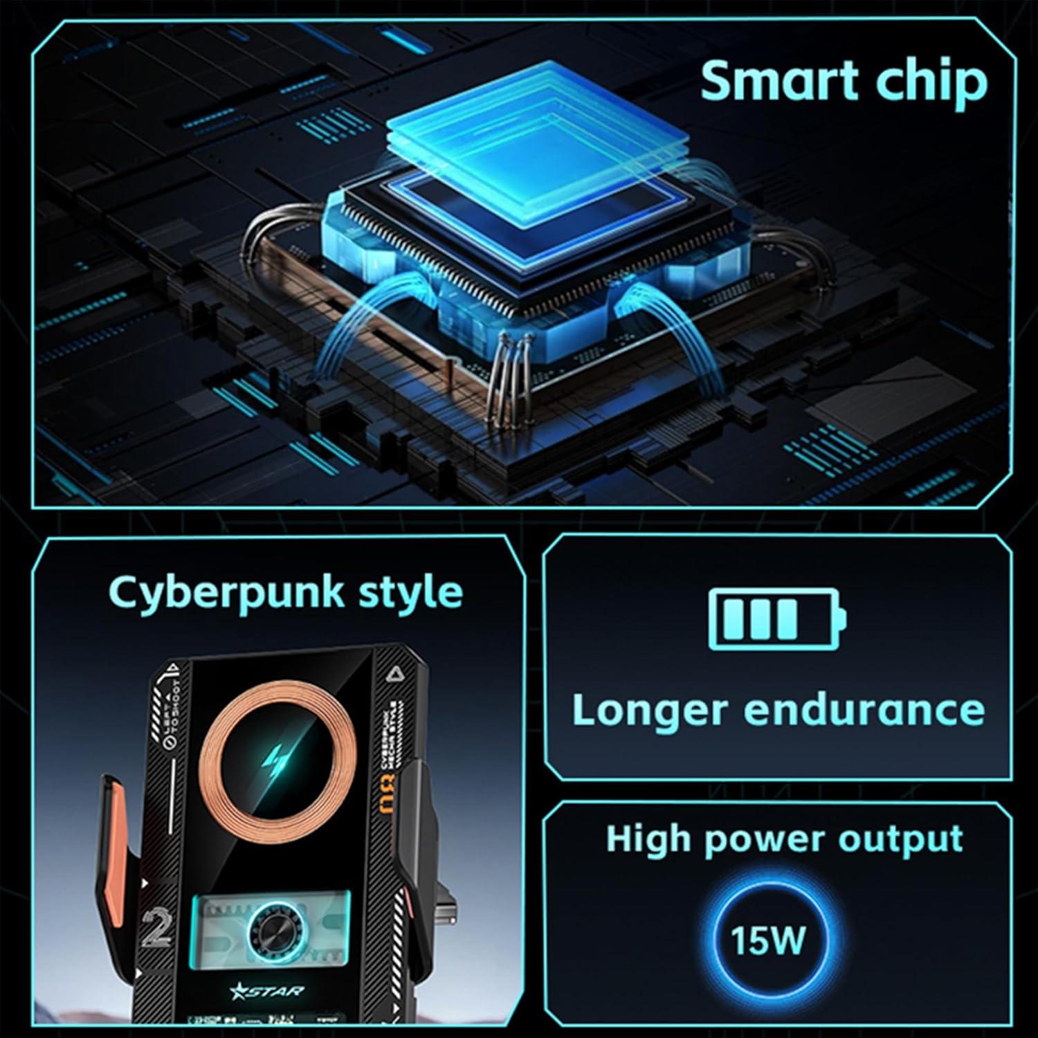 Cargador de coche inalámbrico 15W para iPhone y Samsung