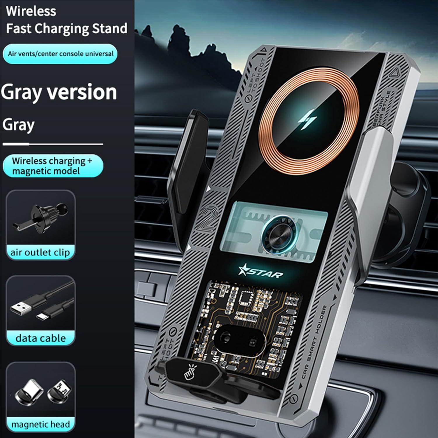 Cargador de coche inalámbrico 15W para iPhone y Samsung