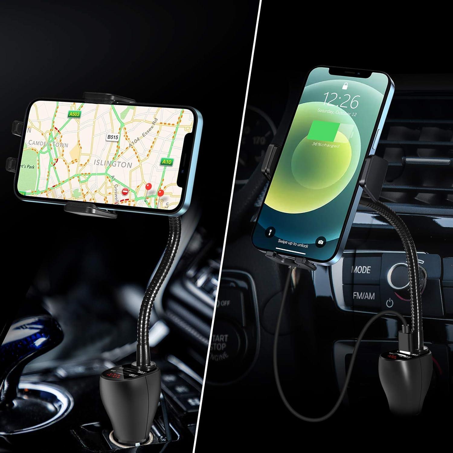 Soporte Cargador Inalámbrico Auto HVDI 15W Qi Doble Puerto QC 3.0