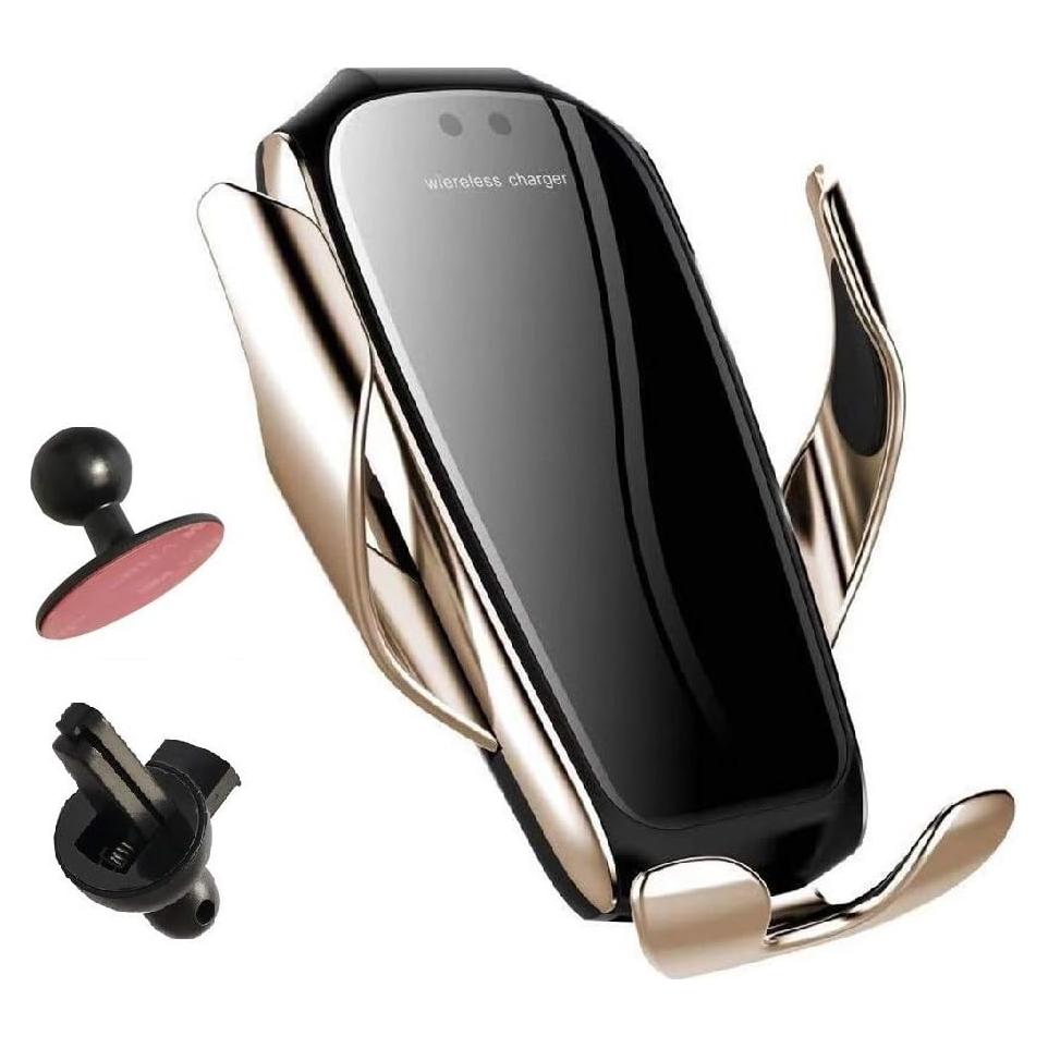 Soporte Cargador Inalámbrico Auto Erke 10W Qi Oro Champán