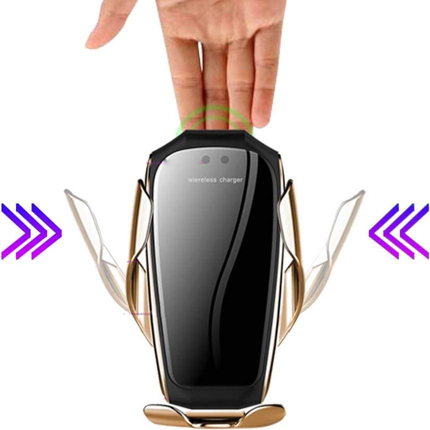 Soporte Cargador Inalámbrico Auto Erke 10W Qi Oro Champán