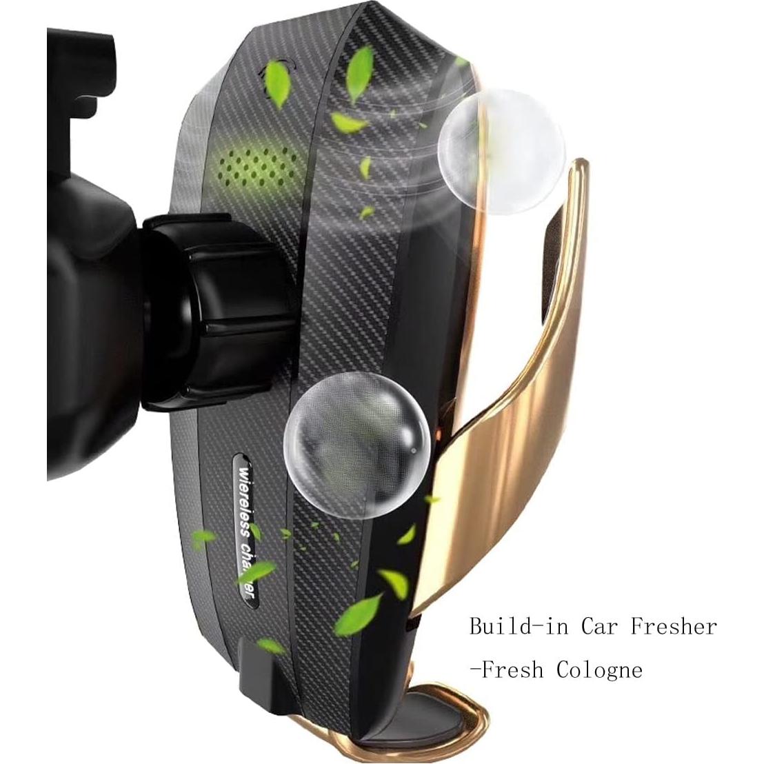 Soporte Cargador Inalámbrico Auto Erke 10W Qi Oro Champán