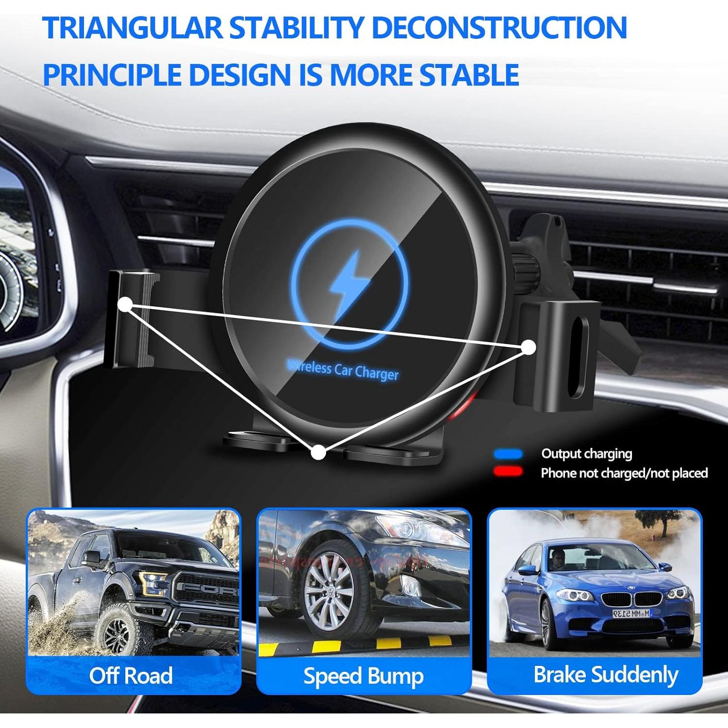 Cargador Inalámbrico para Auto HULYVIC 20W con Ventilador