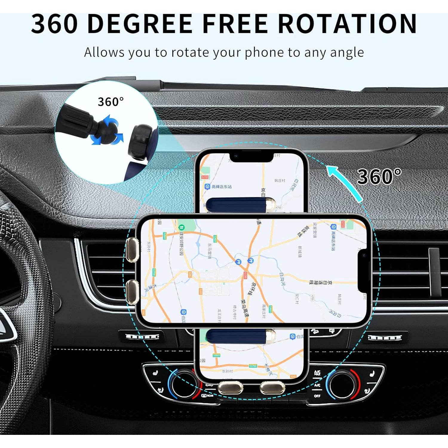 Soporte Cargador Inalámbrico Auto Aendern 15W Qi Azul