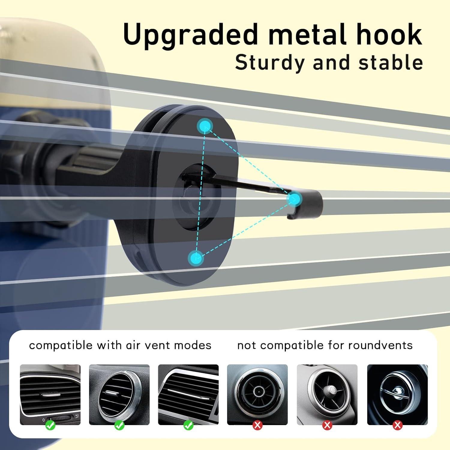 Soporte Cargador Inalámbrico Auto Aendern 15W Qi Azul