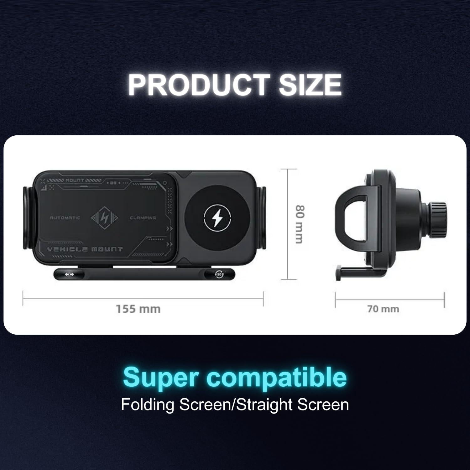 Soporte para teléfono de auto inalámbrico Guangdon X01 con carga rápida