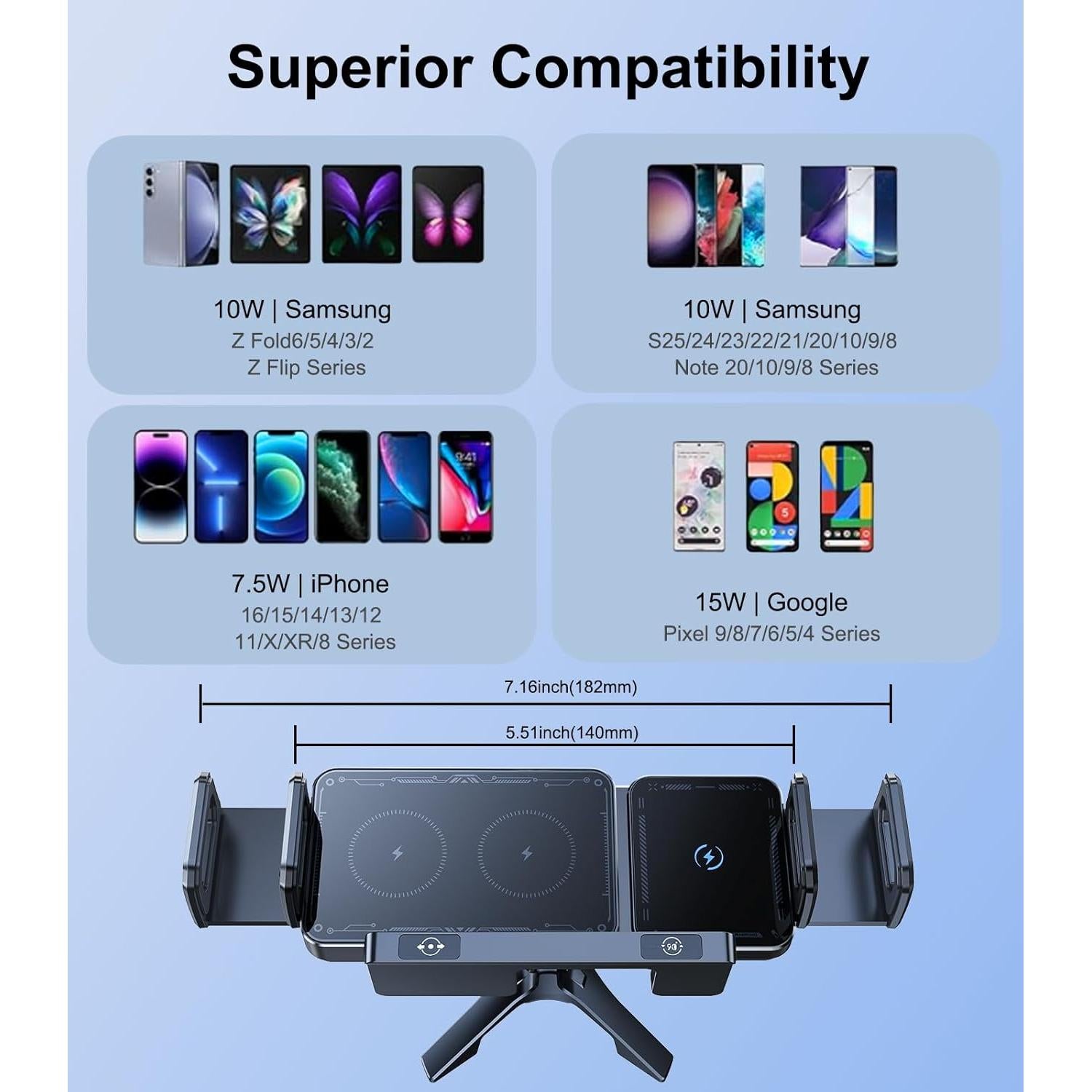 Soporte de Carga Inalámbrica DICMKY para Automóvil - 15W