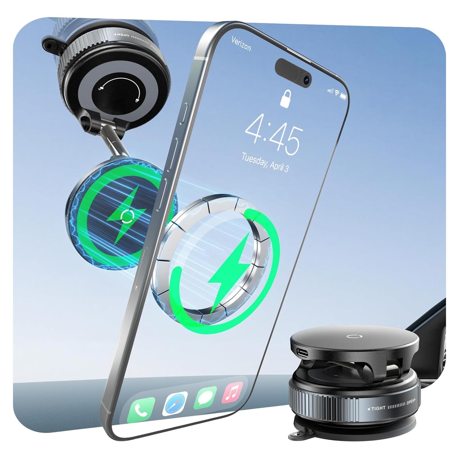 Soporte de Coche Inalámbrico CloudValley 15W Magnético 360°