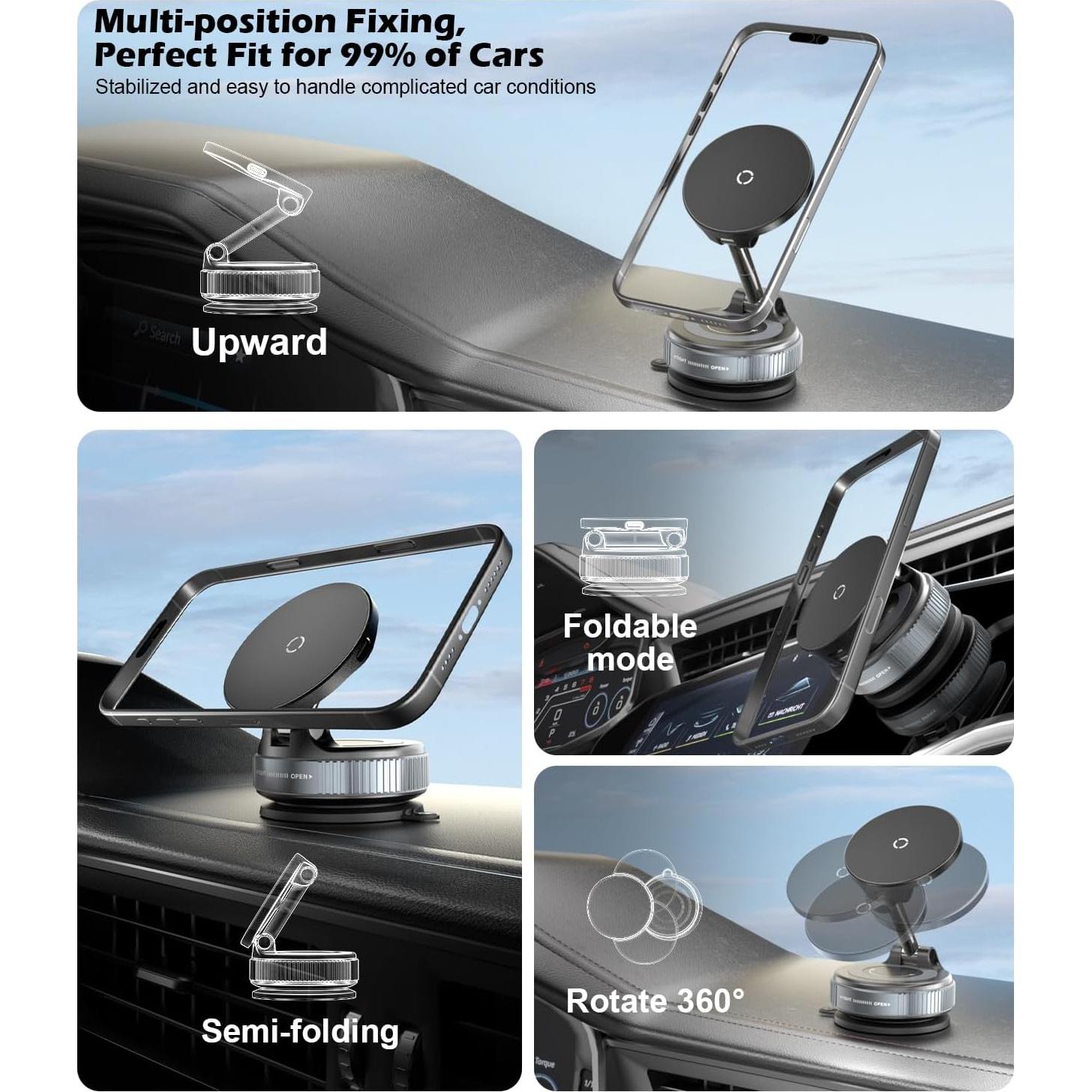 Soporte de Coche Inalámbrico CloudValley 15W Magnético 360°