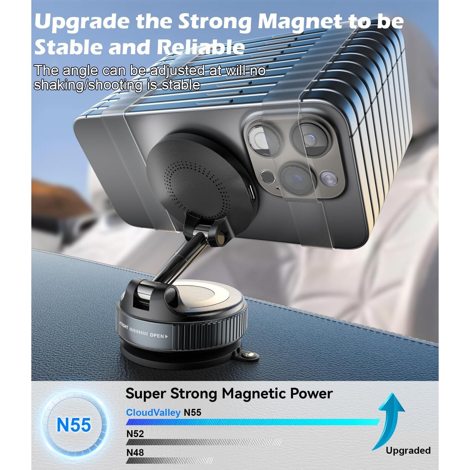 Soporte de Coche Inalámbrico CloudValley 15W Magnético 360°