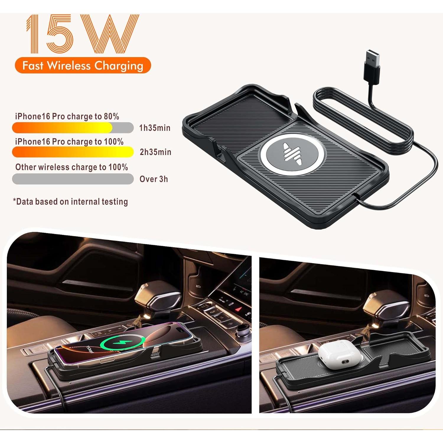 Base de Carga Inalámbrica para Auto LANSEMKU 15W Soporte Qi