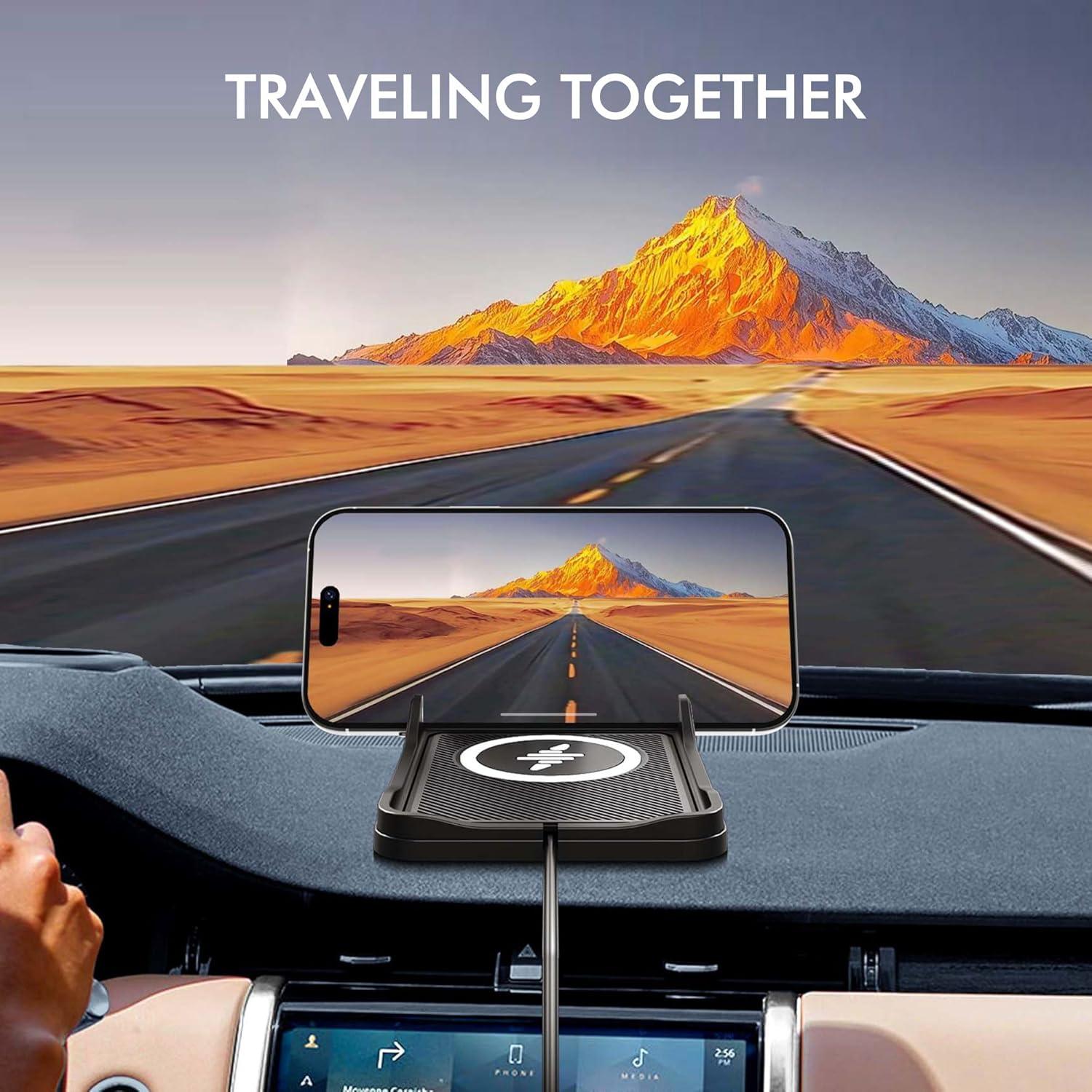 Base de Carga Inalámbrica para Auto LANSEMKU 15W Soporte Qi