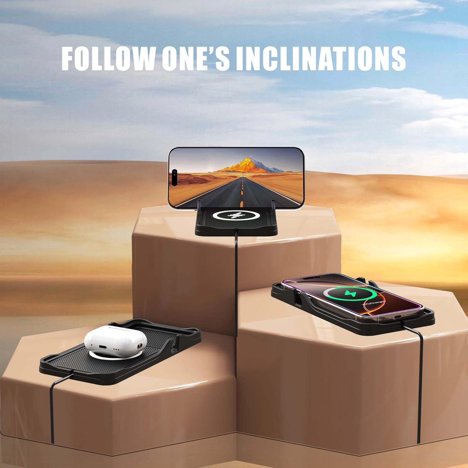 Base de Carga Inalámbrica para Auto LANSEMKU 15W Soporte Qi