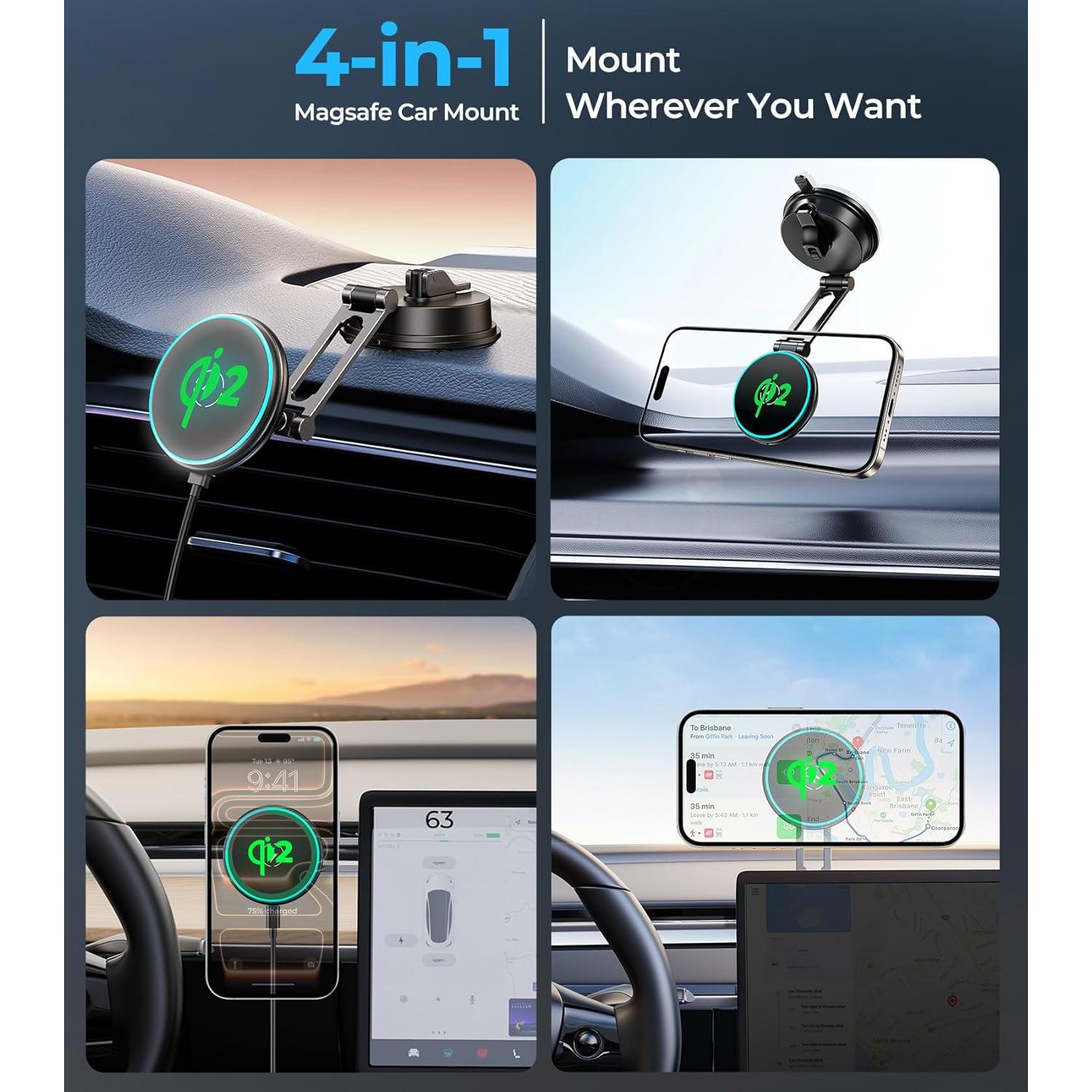 Cargador Inalámbrico Qi2 AREDAN con Soporte Plegable 360°