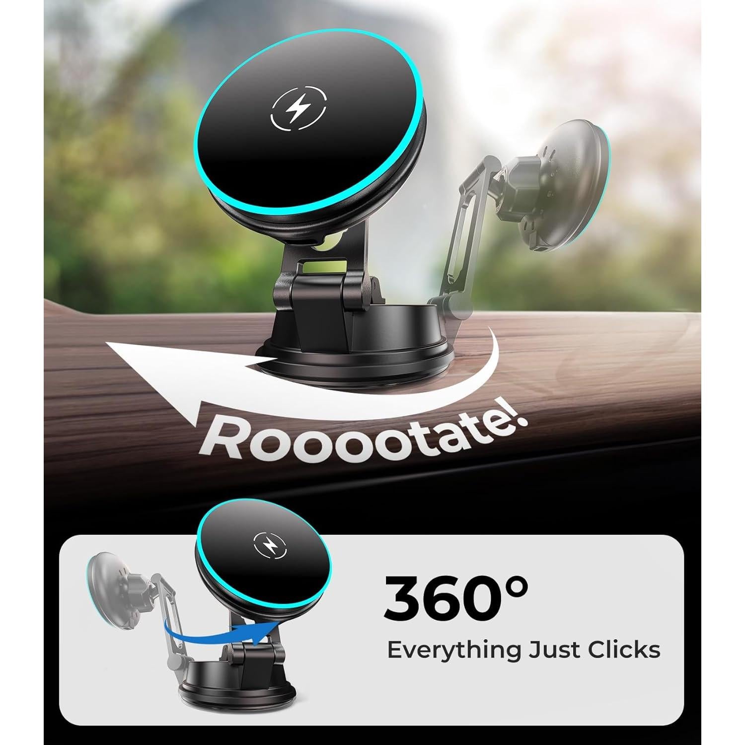 Cargador Inalámbrico Qi2 AREDAN con Soporte Plegable 360°