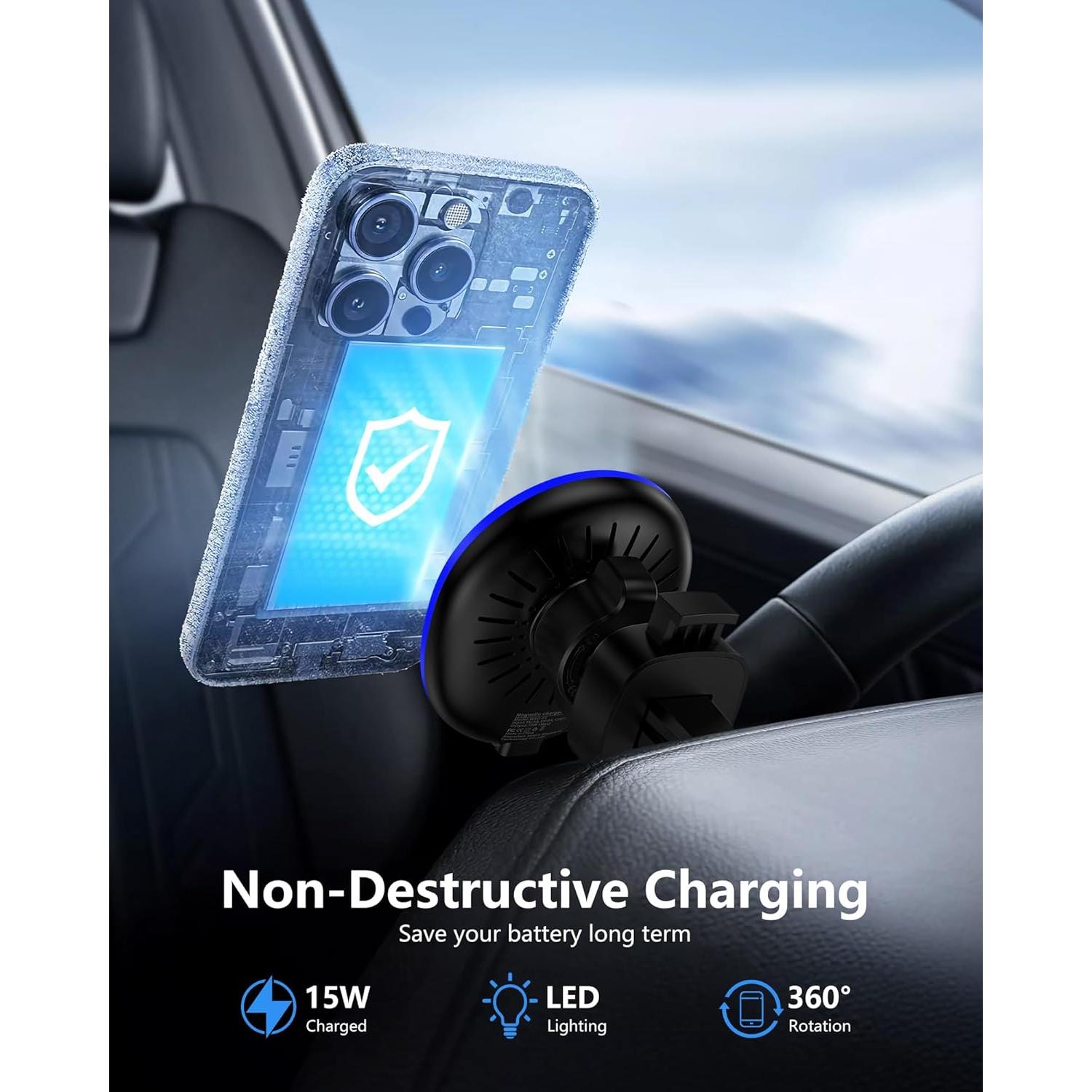 Cargador Inalámbrico para Auto Samsung Galaxy S25 15W