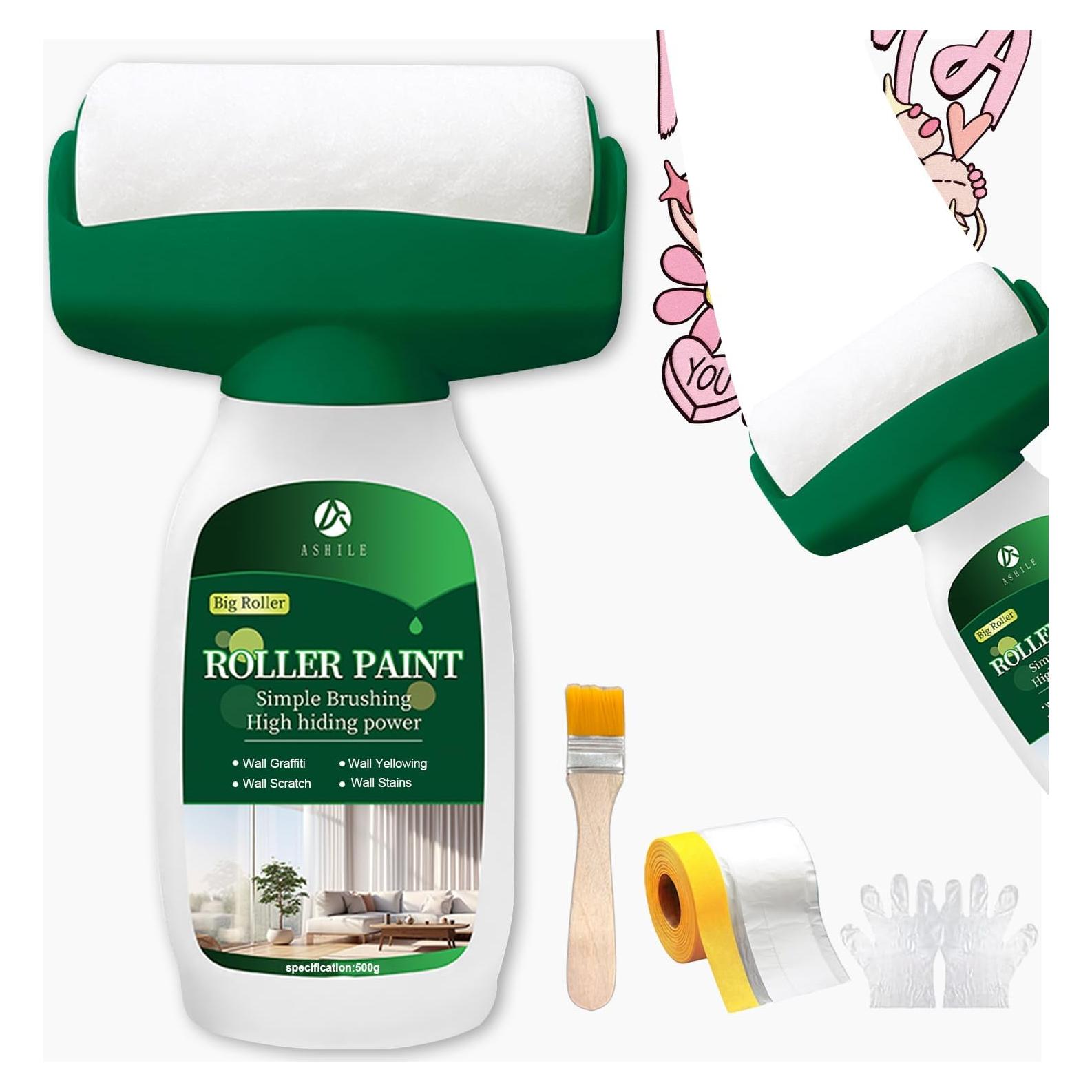 Pintura Blanca para Pared Anirun 500g con Rodillo - Rápido