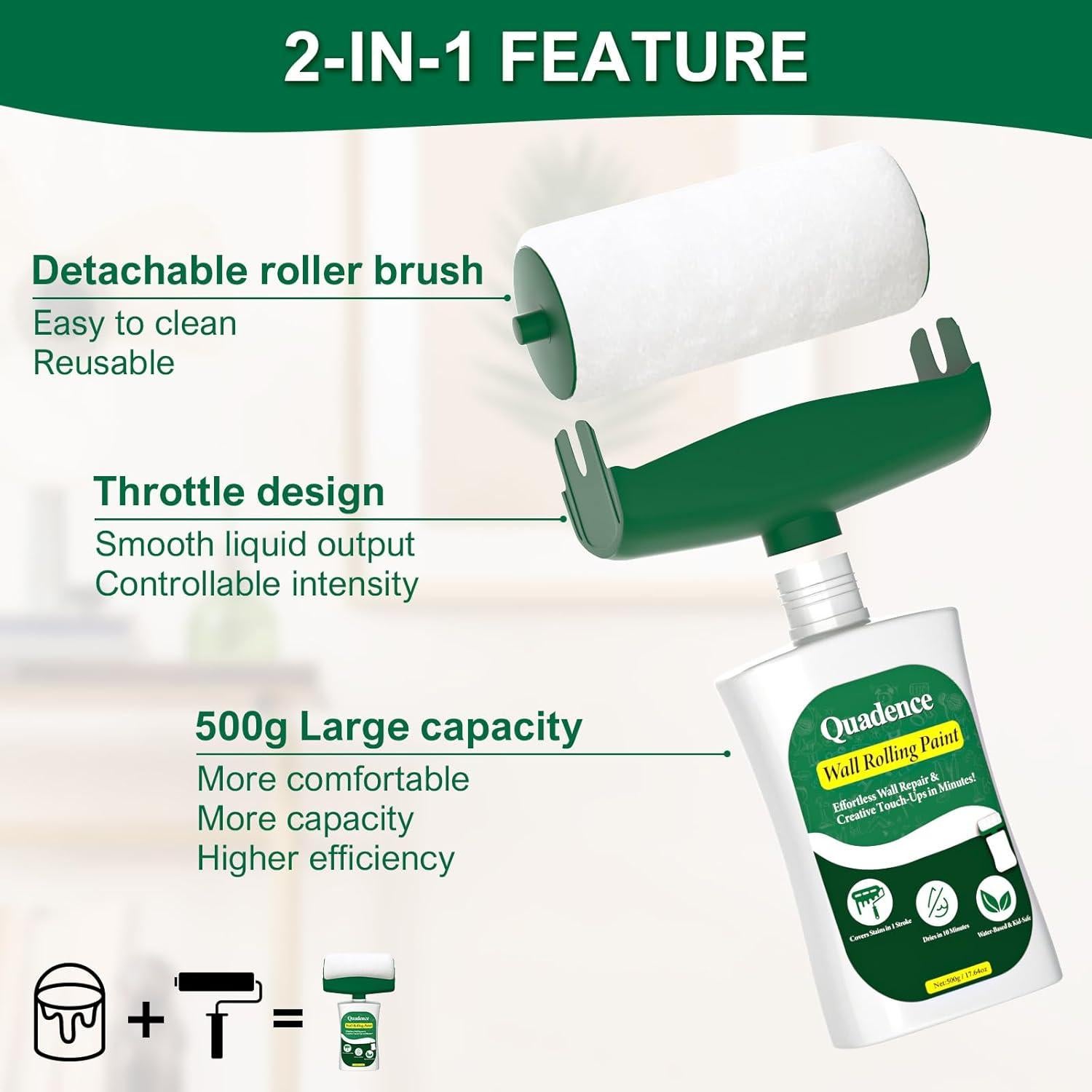 Kit de Pintura Blanca Quadence 500g con Rodillo - Reparación Rápida