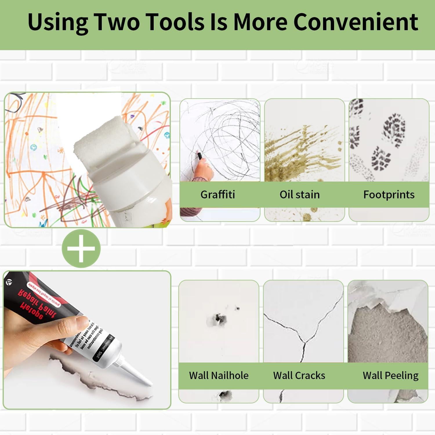 Kit de Reparación de Pared AUOMLVH 2 Pcs 350g Blanca