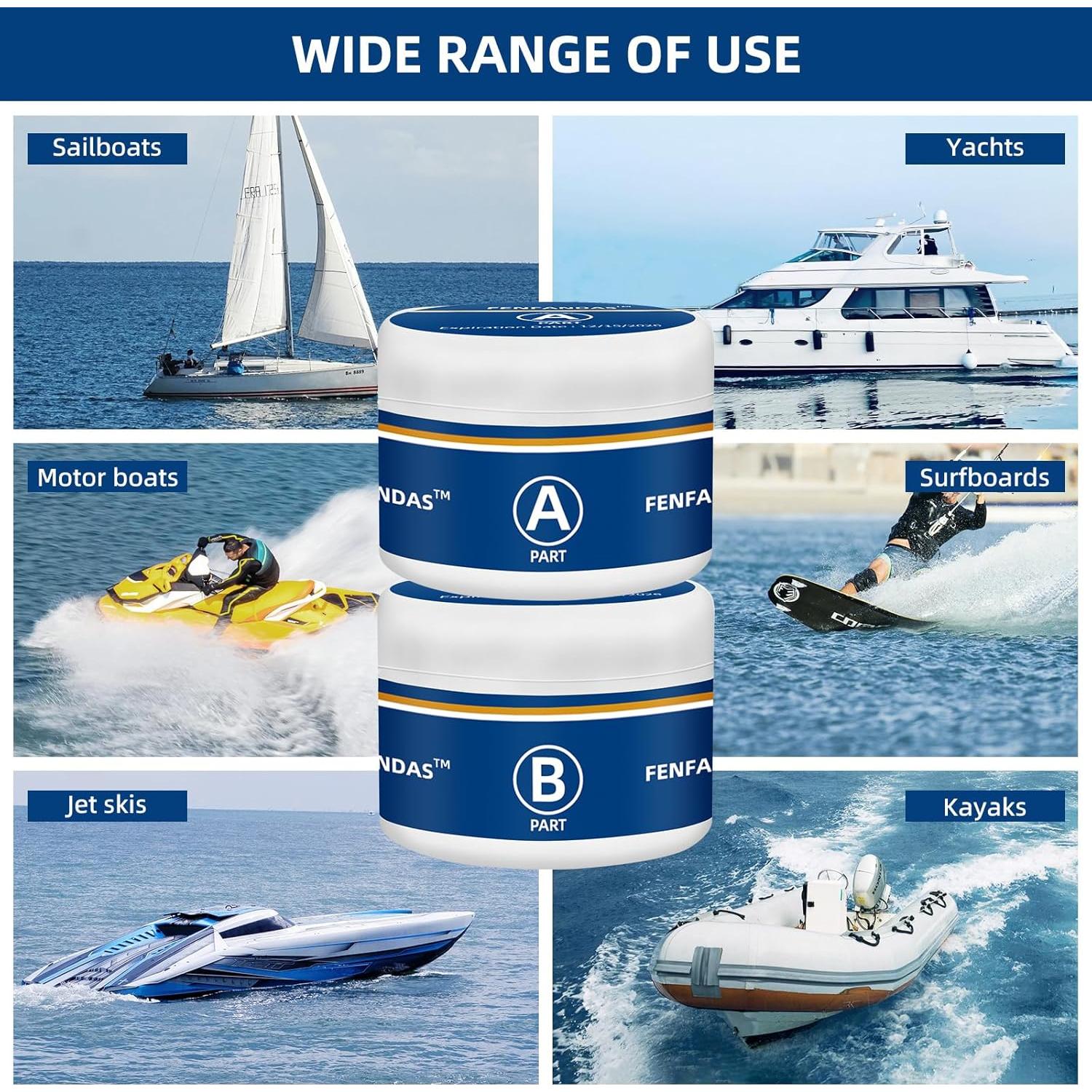 Kit de Reparación de Fibra de Vidrio Marino FENFANDAS 0.22kg