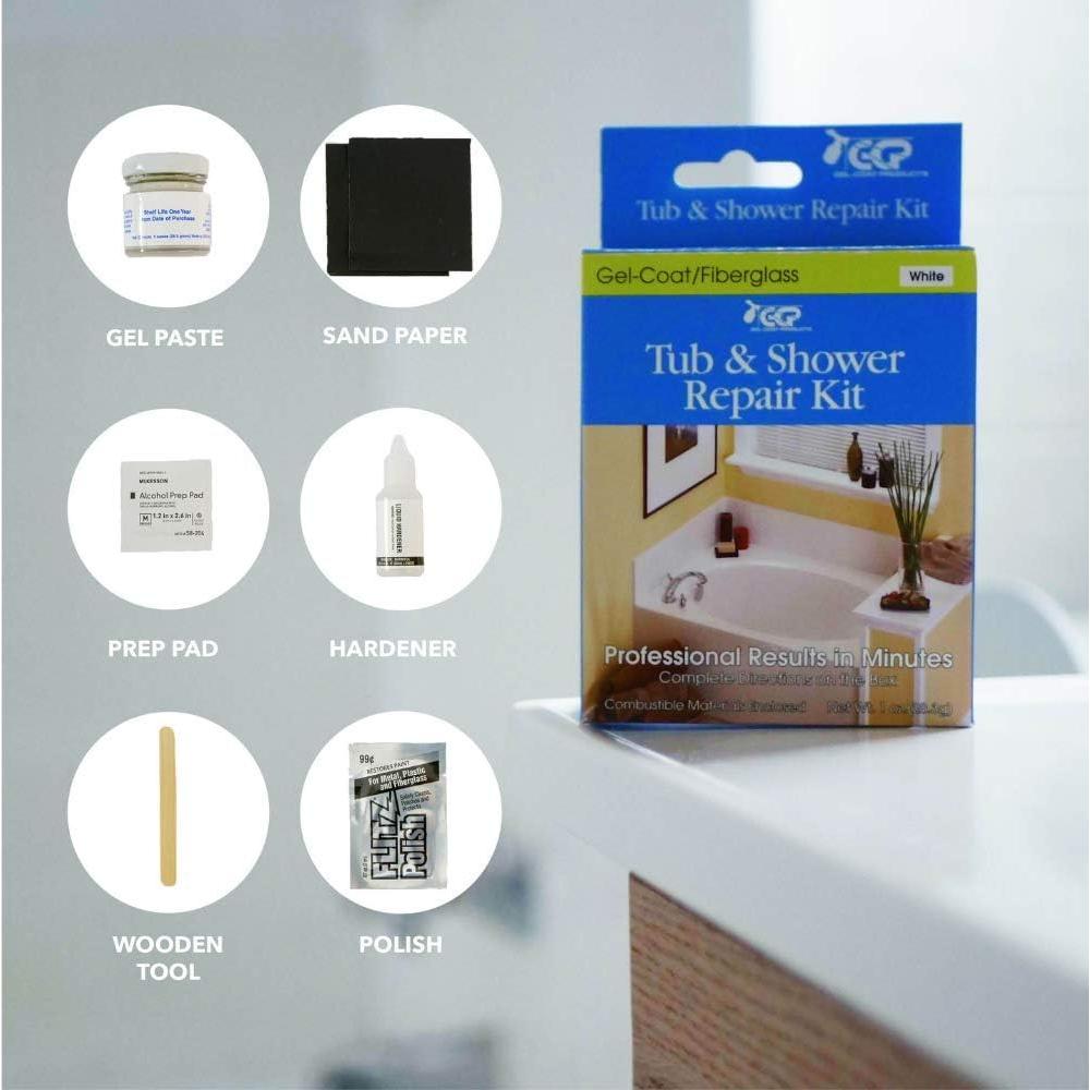 Kit de Reparación para Baños Keeney 58-204 Gelcoat Blanco
