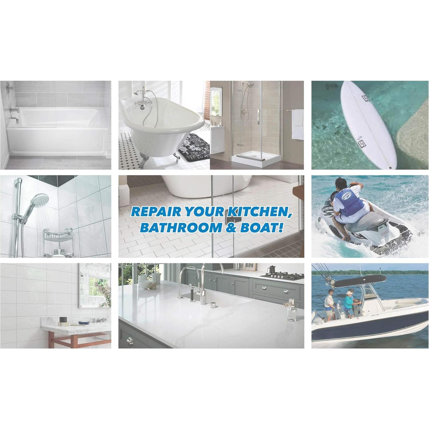 Kit de Reparación para Baños Keeney 58-204 Gelcoat Blanco