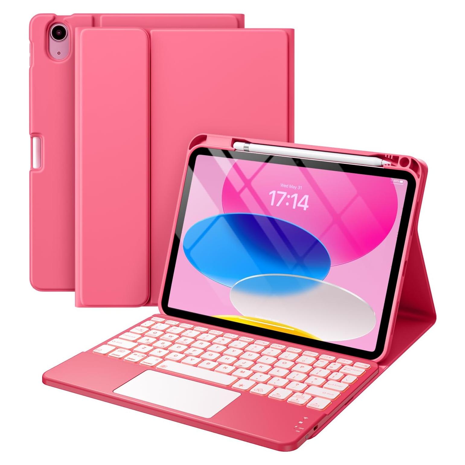 Funda con Teclado para iPad 11"/10.9" Harvopu Rosa