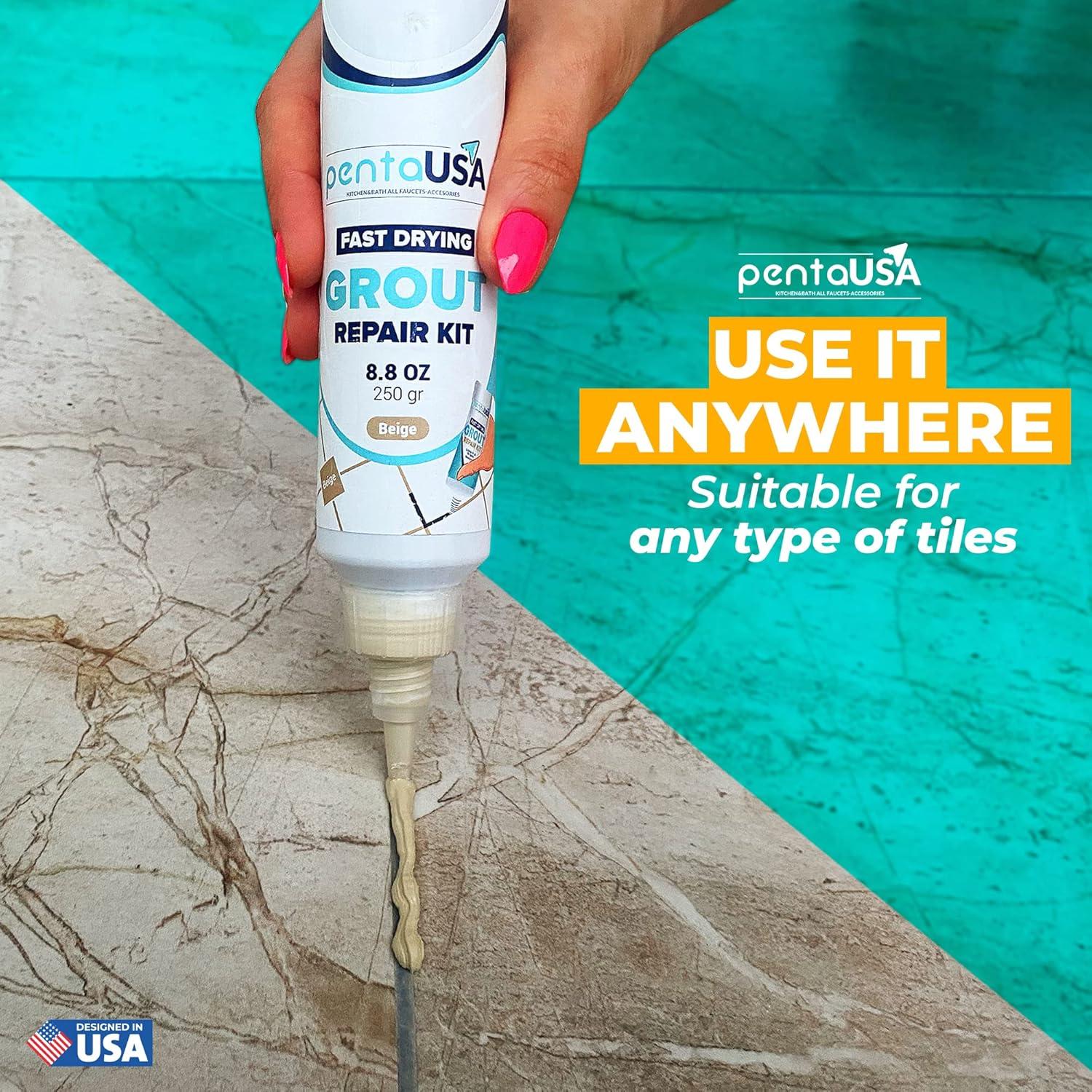 Kit de Reparación de Lechada PentaUSA Beige 250g - Secado Rápido