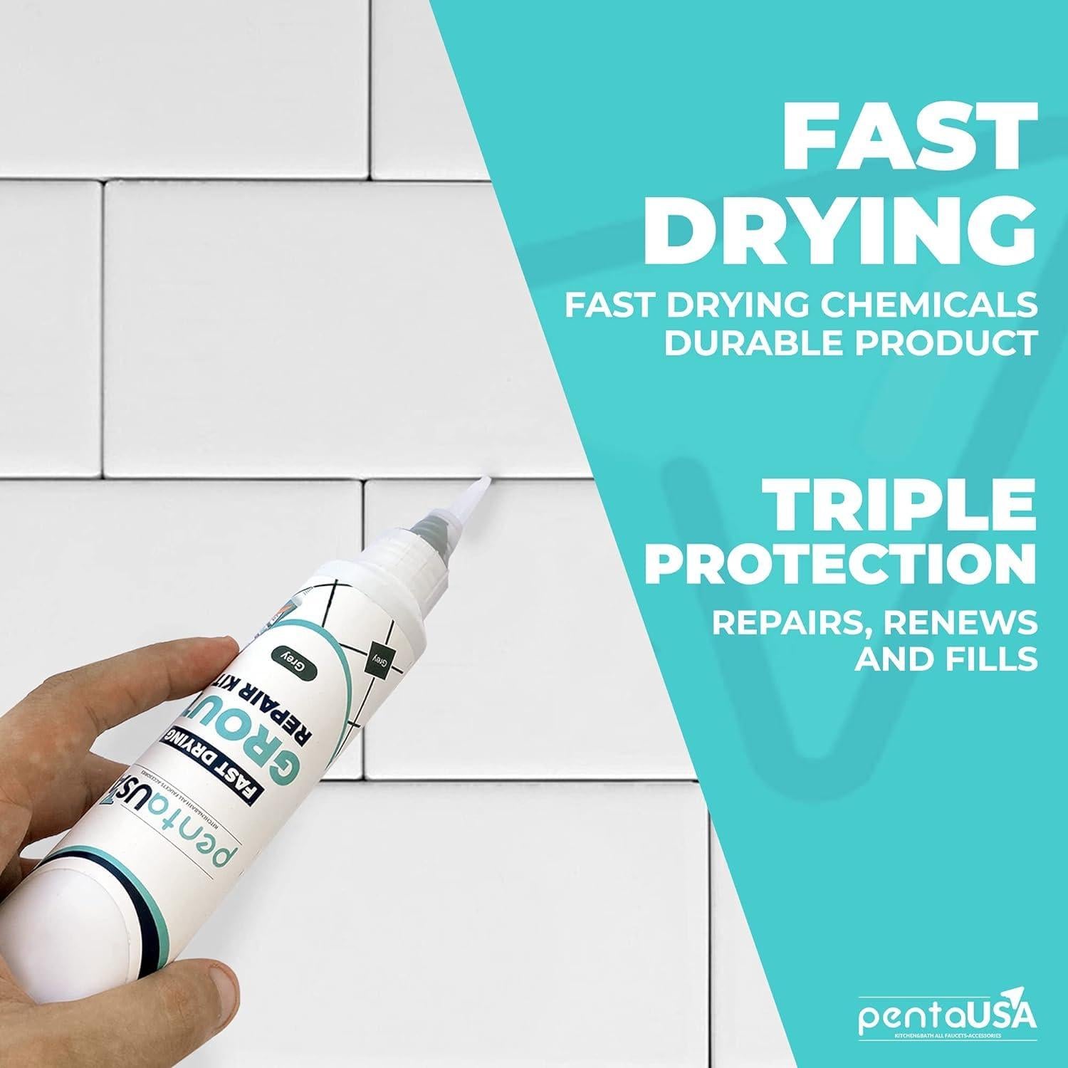 Kit de Reparación de Lechada PentaUSA - Gris 250g, Secado Rápido