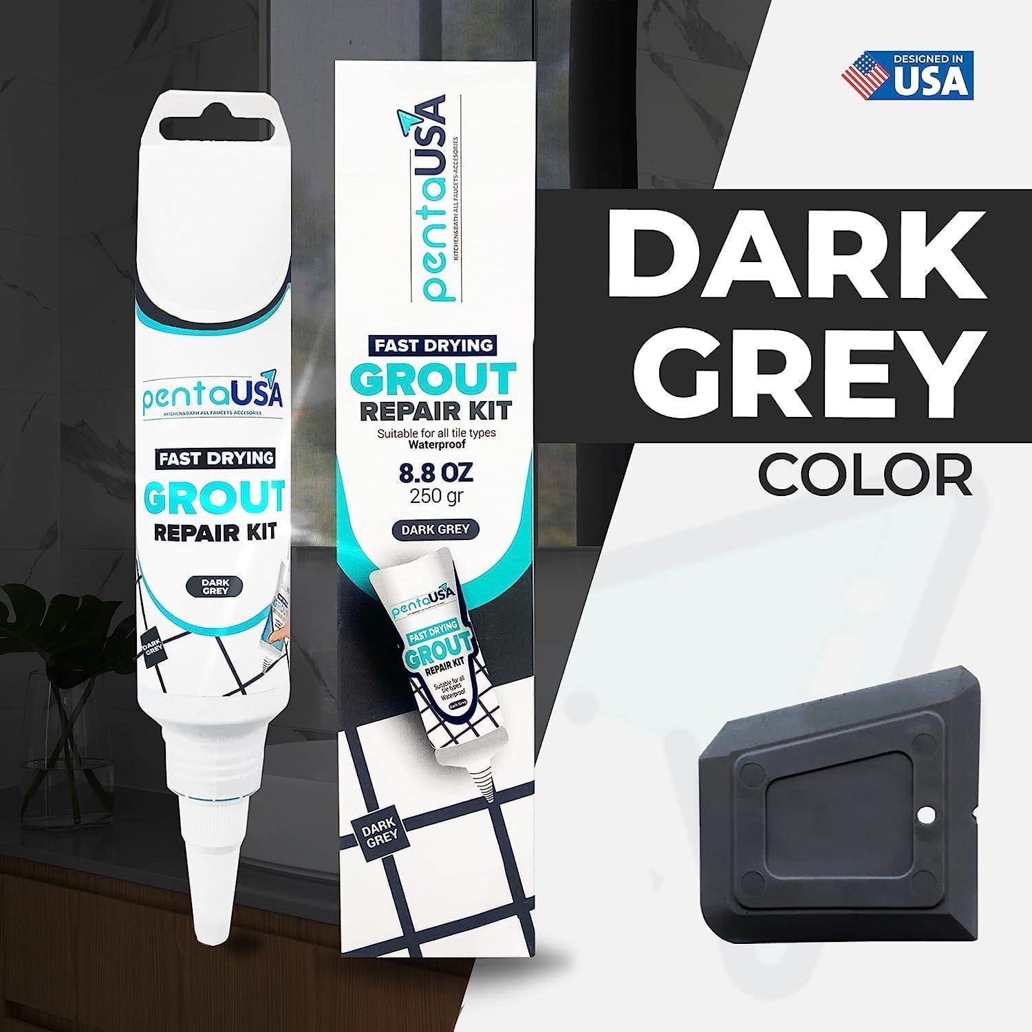Kit de Reparación de Lechada PentaUSA - Relleno Gris Oscuro 250g