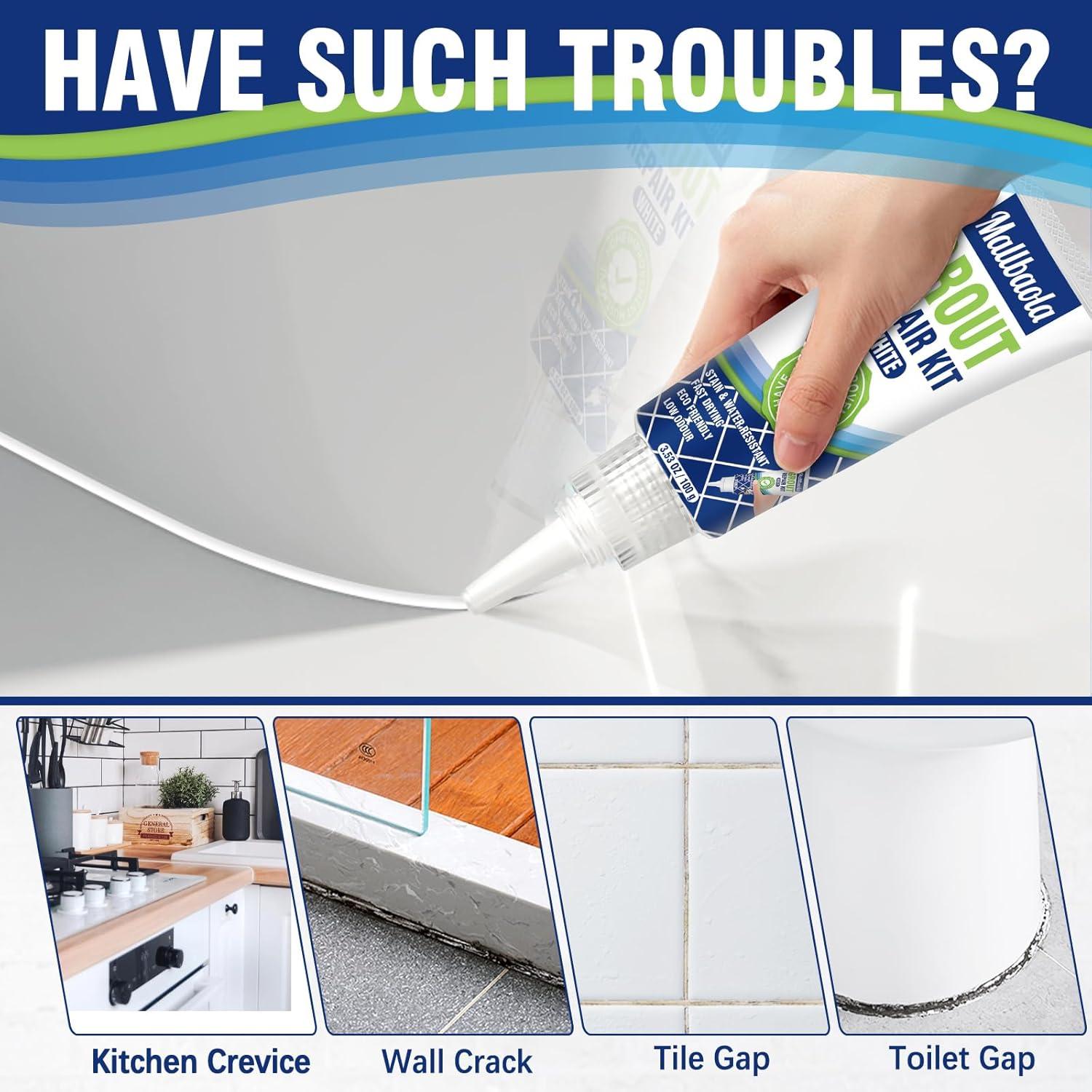 Kit de Reparación de Lechada de Azulejos Mallbaola 200g Blanco