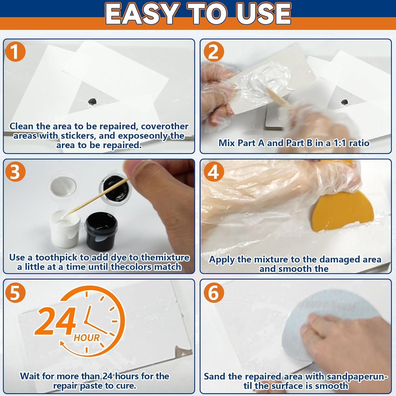 Kit de Reparación de Barcos de Fibra de Vidrio MiotuHome 100g