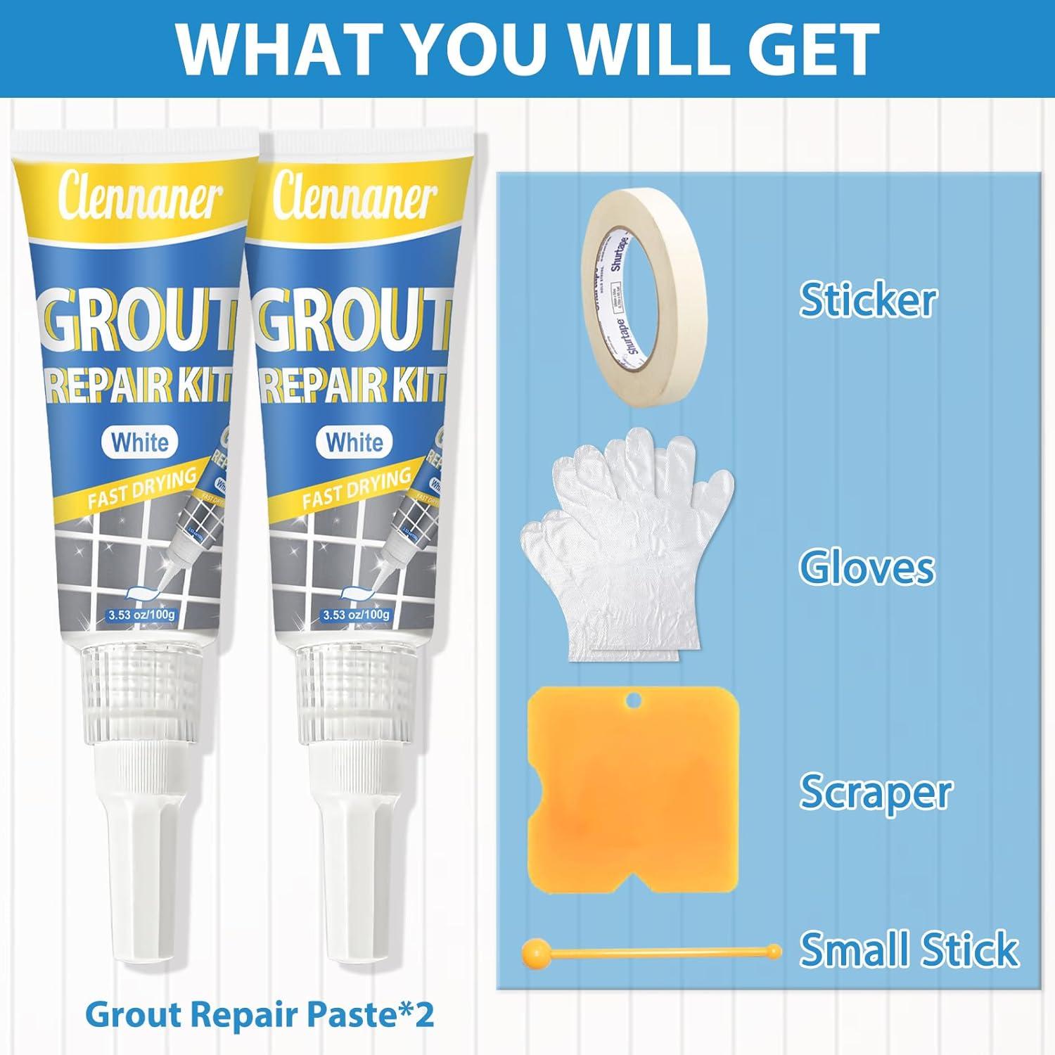 Kit de Reparación de Lechada Clennaner 200g Blanco - 2 Tubos