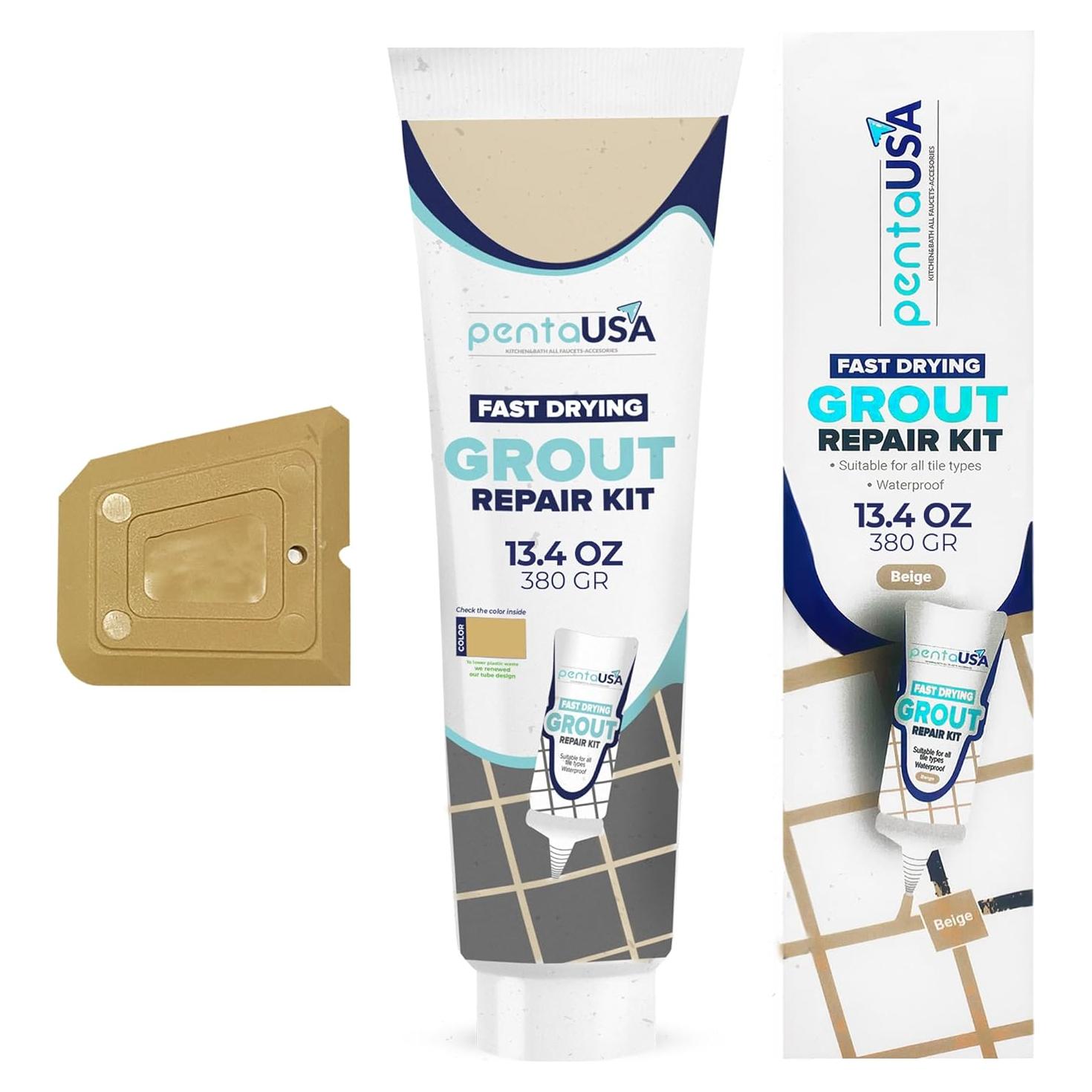 Lechada de Azulejos PentaUSA 380g Beige - Kit de Reparación Rápido